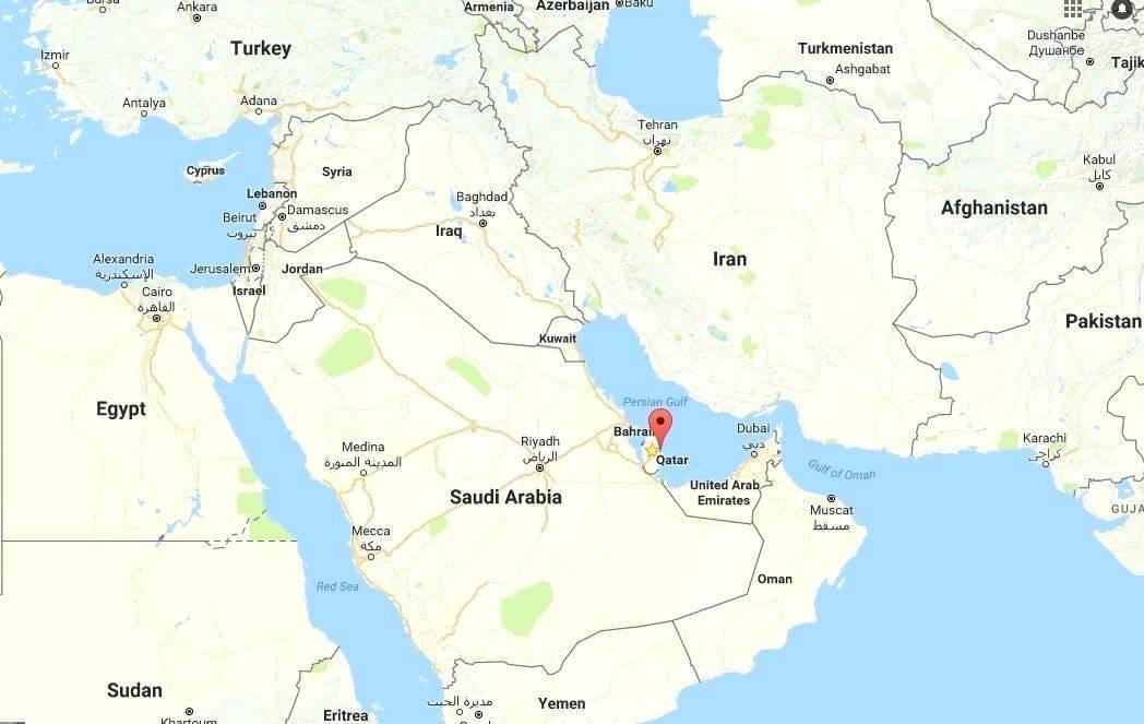 نقشه جهان نشان قطر