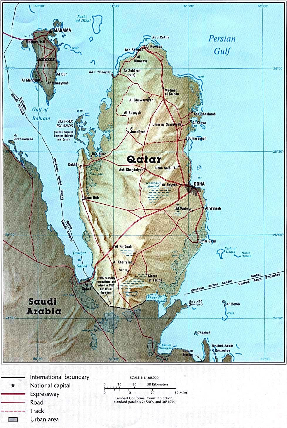نقشه قطر فیزیکی