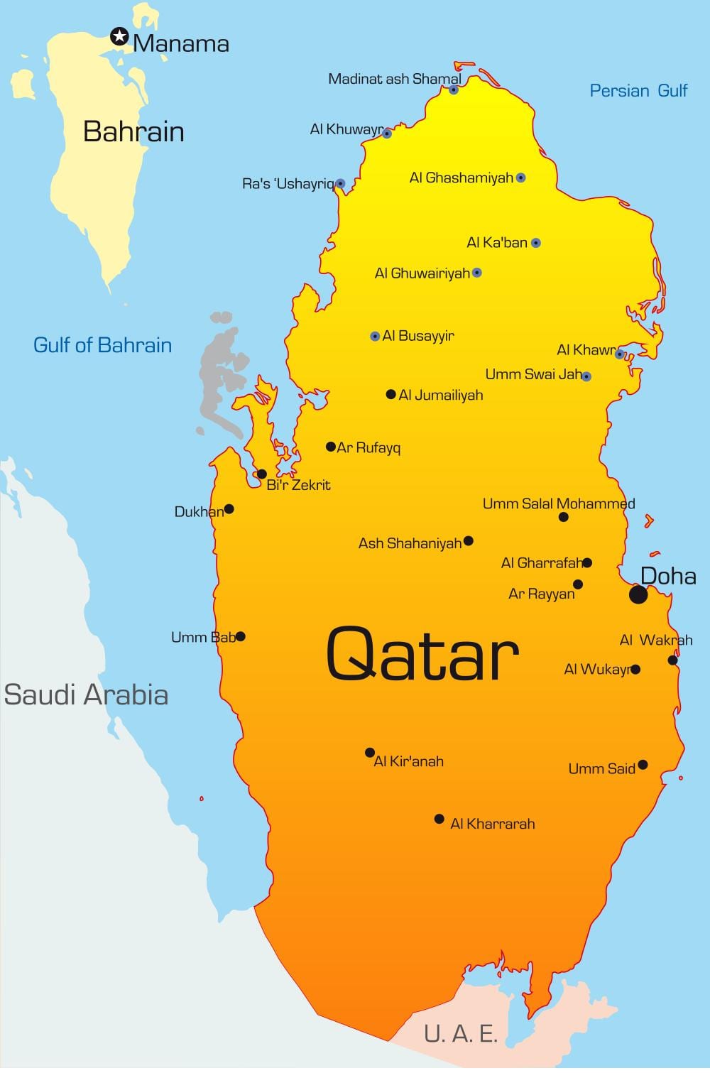 نقشه پایتخت قطر 