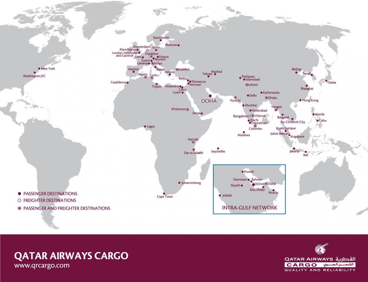 قطر ایرویز شبکه نقشه
