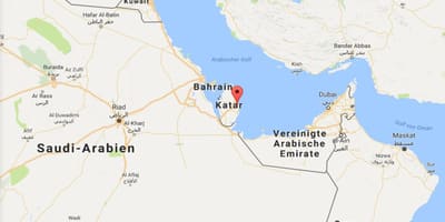نقشه از دوحه قطر در نقشه جهان