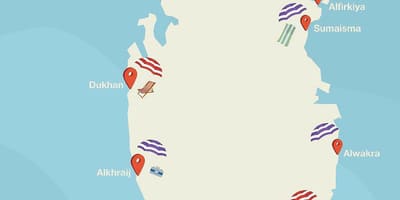 Al shamal, ساحل, قطر, نقشه