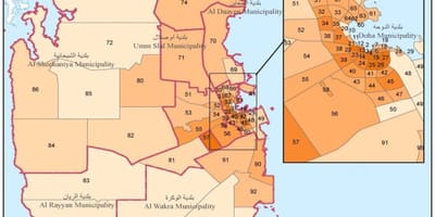 نقشه قطر جمعیت