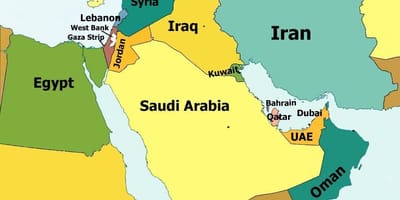 نقشه قطر و کشورهای اطراف